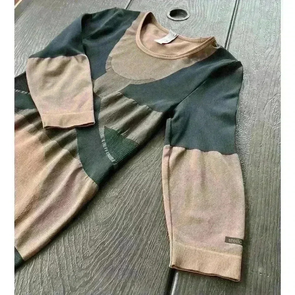 Stella McCartney Adidas Contour Top Sz Small 3/4 Sleeves Compression Pink Gray - Picture 5 of 10